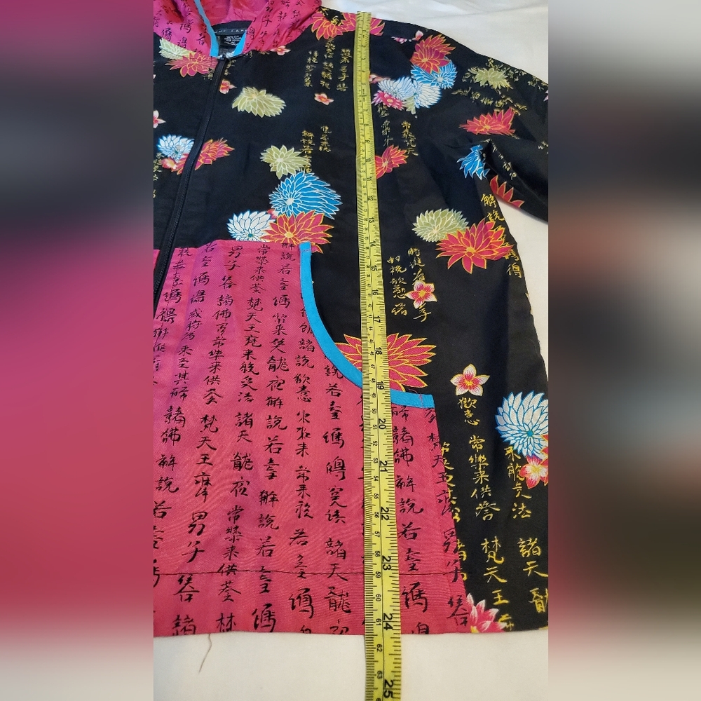 Anne Carson Multicolor Floral Bomber Jacket 100% Silk Size :M - Picture 5 of 5